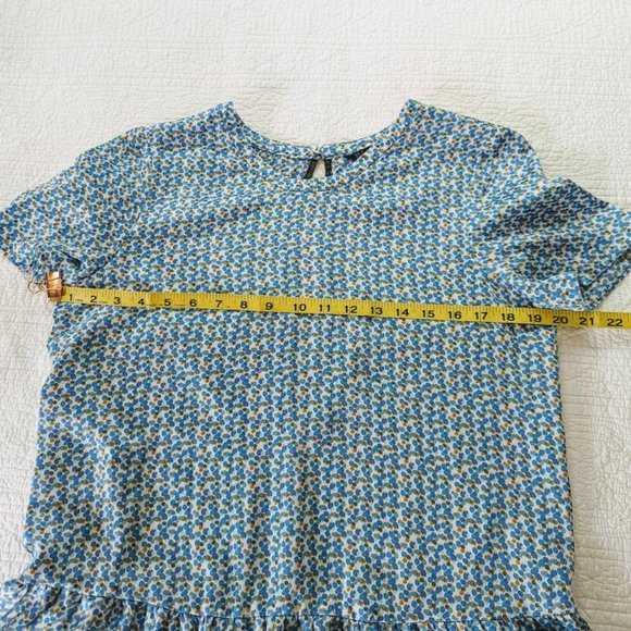 Zara Basic Short Sleeve Polka Dot Peplum Blouse - Size Medium - Picture 7 of 8